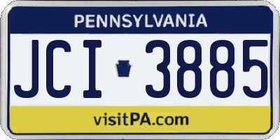 PA license plate JCI3885