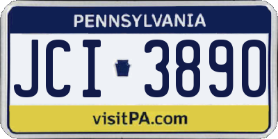 PA license plate JCI3890