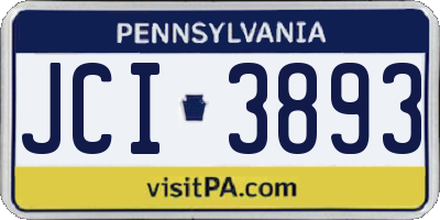 PA license plate JCI3893