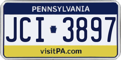 PA license plate JCI3897