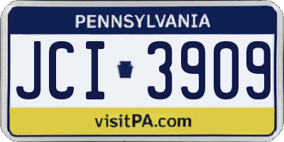 PA license plate JCI3909