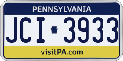 PA license plate JCI3933