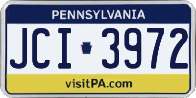 PA license plate JCI3972