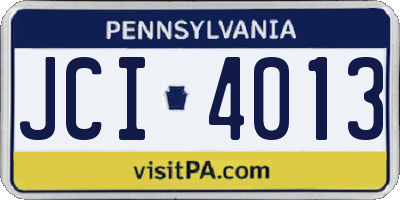 PA license plate JCI4013