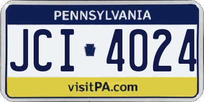 PA license plate JCI4024