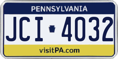 PA license plate JCI4032