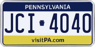 PA license plate JCI4040