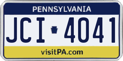 PA license plate JCI4041