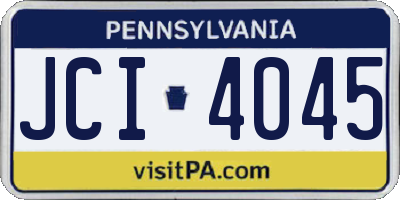 PA license plate JCI4045