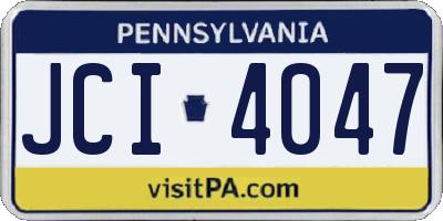 PA license plate JCI4047