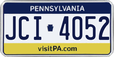 PA license plate JCI4052