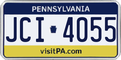PA license plate JCI4055