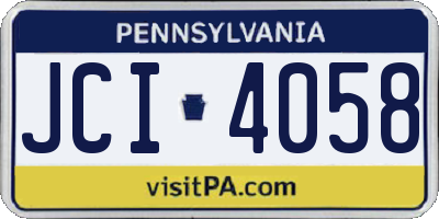 PA license plate JCI4058