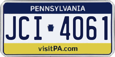 PA license plate JCI4061