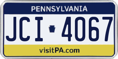 PA license plate JCI4067