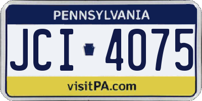 PA license plate JCI4075