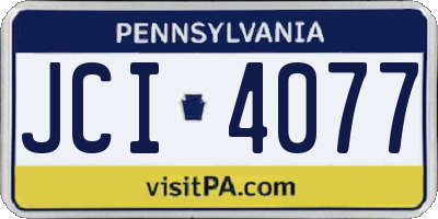 PA license plate JCI4077