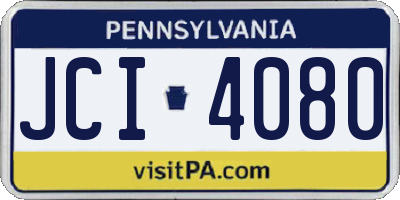 PA license plate JCI4080