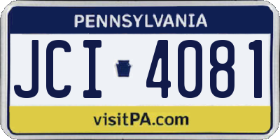 PA license plate JCI4081