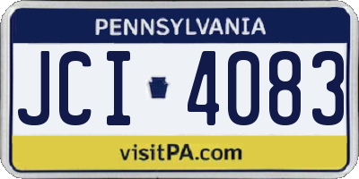 PA license plate JCI4083