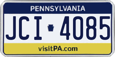 PA license plate JCI4085