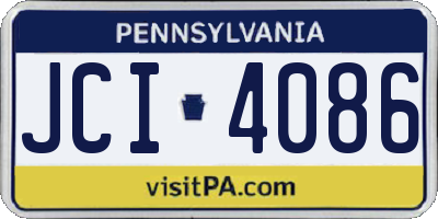 PA license plate JCI4086