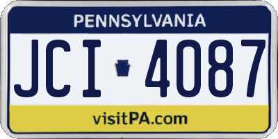 PA license plate JCI4087