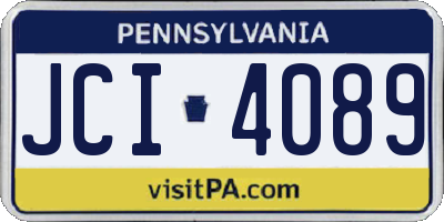 PA license plate JCI4089