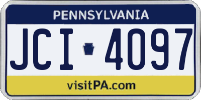 PA license plate JCI4097