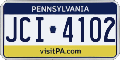 PA license plate JCI4102