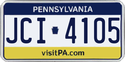 PA license plate JCI4105