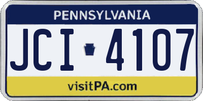 PA license plate JCI4107