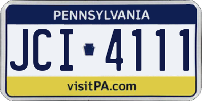 PA license plate JCI4111