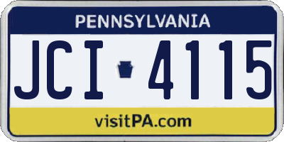 PA license plate JCI4115