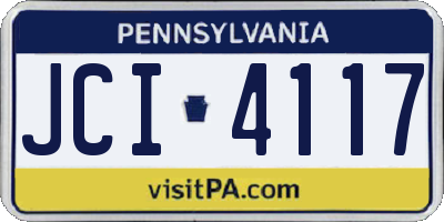 PA license plate JCI4117