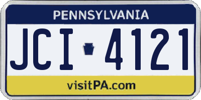 PA license plate JCI4121