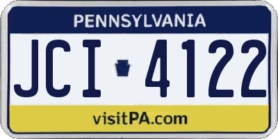 PA license plate JCI4122