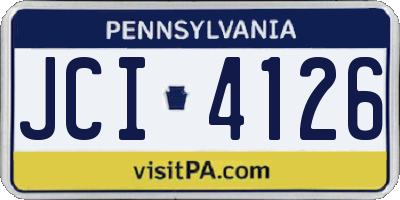 PA license plate JCI4126