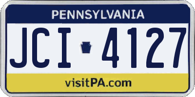 PA license plate JCI4127