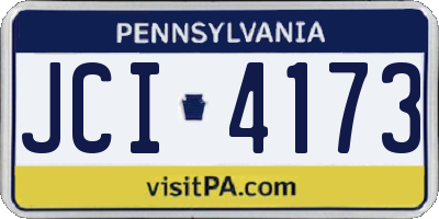 PA license plate JCI4173