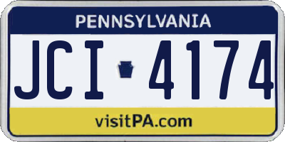 PA license plate JCI4174