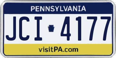 PA license plate JCI4177