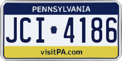 PA license plate JCI4186