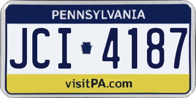 PA license plate JCI4187