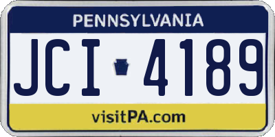 PA license plate JCI4189