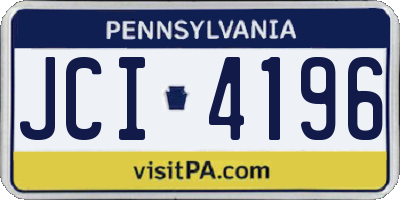 PA license plate JCI4196