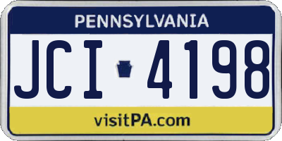 PA license plate JCI4198