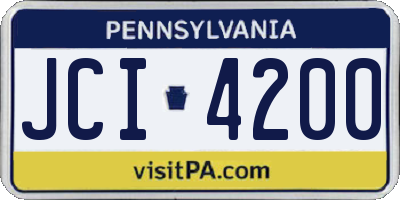 PA license plate JCI4200