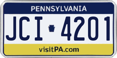 PA license plate JCI4201