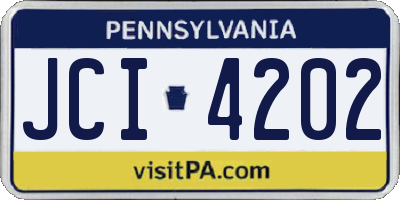 PA license plate JCI4202